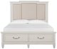 Magnussen Home® Willowbrook Egg Shell White/Natural Upholstered Queen Panel Storage Bed-1