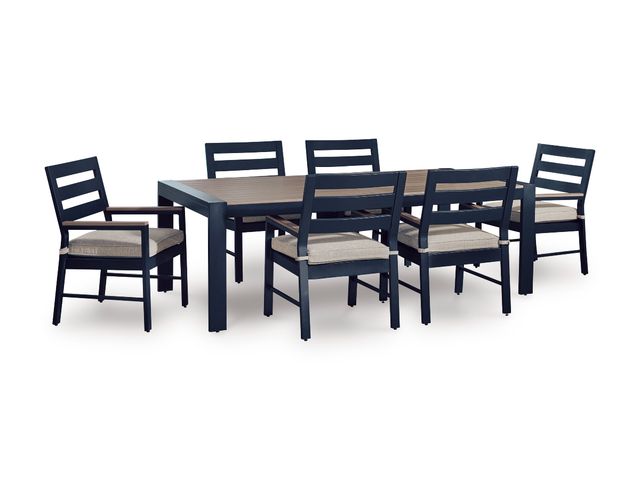 Signature Design by Ashley® East Beach Driftwood/Navy Blue 7-Piece Outdoor Dining Set-0