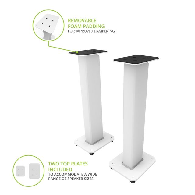 Kanto 30" Fillable White Speaker Stand Set-4