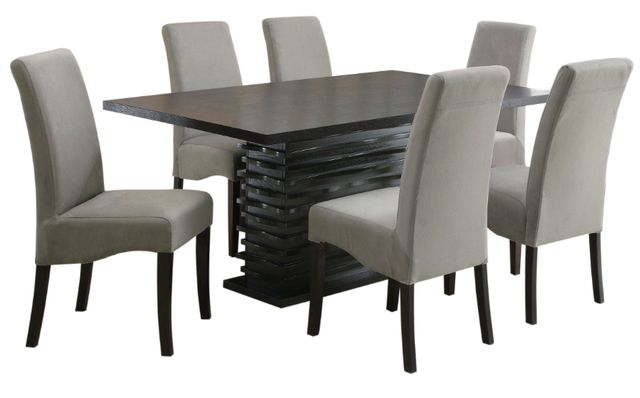 Coaster® Stanton 7-Piece Black/Gray Dining Set-0