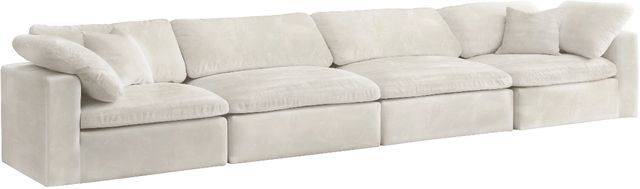 Meridian Furniture Cozy 4-Piece Cream 158" Modular Sofa-0