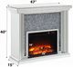 ACME Furniture Noralie Mirrored Electric Fireplace with Faux Diamond Accent-2
