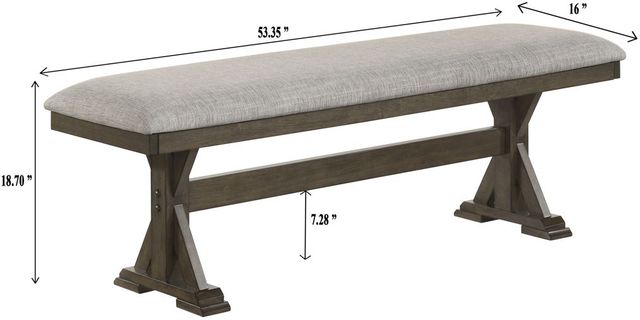 Crown Mark Lloyd Brown/Gray Dining Bench-2