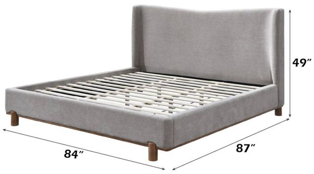 ACME Furniture Melbourne Gray Eastern King Upholstered Panel Bed-2