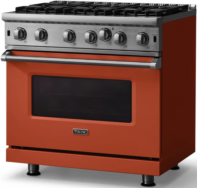 Viking® 5 Series 36" Spiced Cider Pro Style Natural Gas Range-2