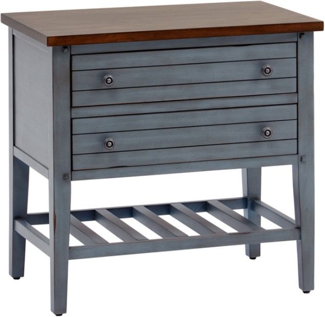 aspenhome® Pinebrook Denim 2-Drawer Nightstand-0