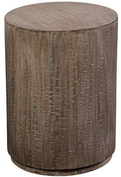 Porter International Designs Drum Gray Round End Table-0