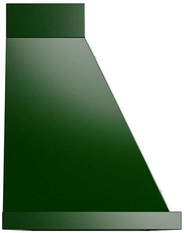 Ilve® Nostalgie II Noblesse 60" Emerald Green Wall Mounted Range Hood with Chrome Trim-2