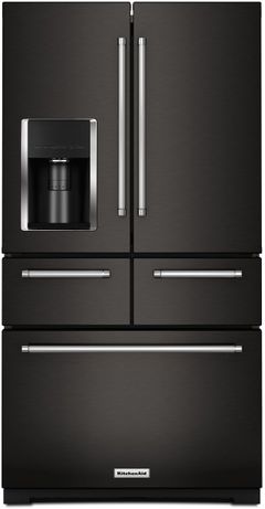 KitchenAid® 36 in. 25.8 Cu. Ft. Black Stainless Steel with PrintShield™ Finish French Door Refrigerator