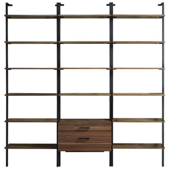 Coaster® Owens Wallnut 3-Piece Wall Mounted Bookshelf Set-0