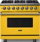 Viking® 5 Series 36" Daffodil Pro Style Dual Fuel (LP) Range with Polished Chrome Trim-0