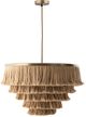 TOV Furniture Sarai Brass/Natural Fringe Pendant-0