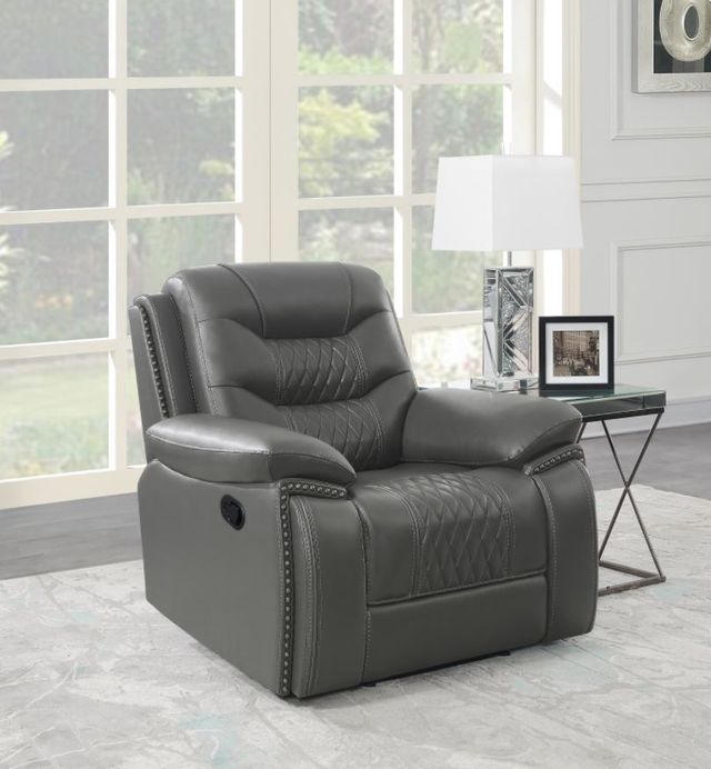Coaster® Flamenco Charcoal Tufted Upholstered Recliner-2