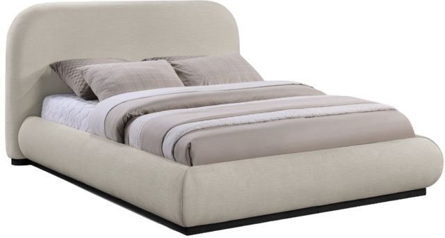 Meridian Furniture Vaughn Beige Queen Chenille Fabric Upholstered Panel Bed-0
