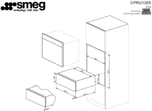 Smeg Linea 30" Mystic Gray Warming Drawer-1