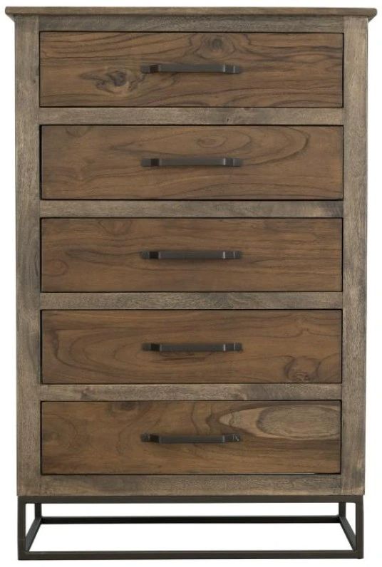 International Furniture Direct Natural Teca Brown Chest-1
