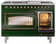 Ilve® Nostalgie II Noblesse 48'' Emerald Green Pro Style Dual Fuel Range with Burnished Trim-4
