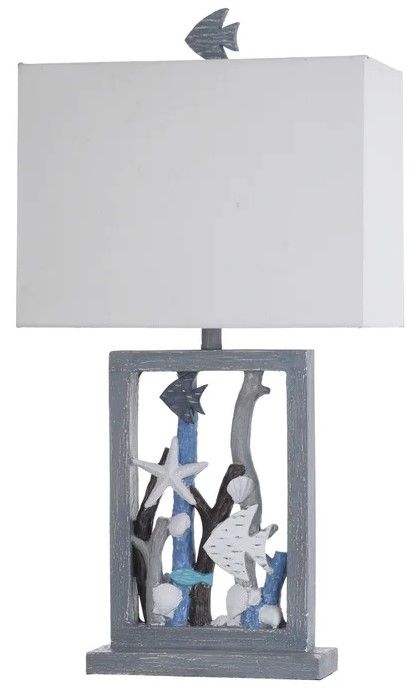 Stylecraft Serene Nautical Silver/White 32" Table Lamp-0