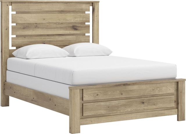 Benchcraft® Brozmont Tan Queen Panel Bed-0