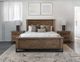 International Furniture Direct Natural Teca Multi-Brown Queen Platform Bed Footboard with Rails-1