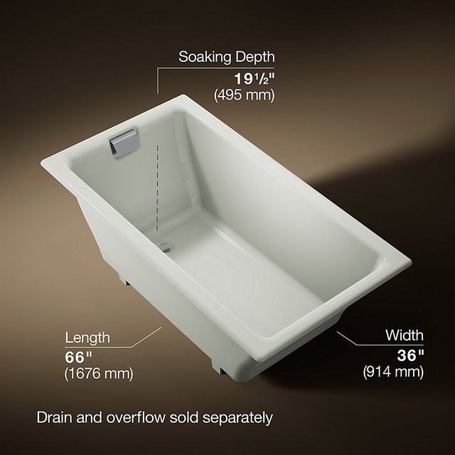 KOHLER® Tea-for-Two® Dune 66" x 36" Drop-in/Undermount Bath-4