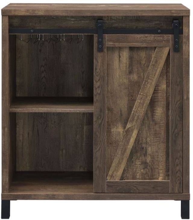 Coaster® Arlington Rustic Oak Bar Cabinet with Sliding Door-2