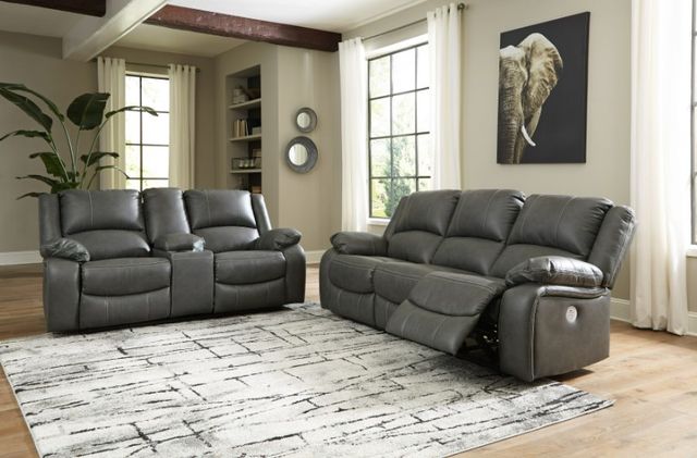 Signature Design by Ashley® Calderwell 2-Piece Gray Power Reclining Living Seating Room Set-3