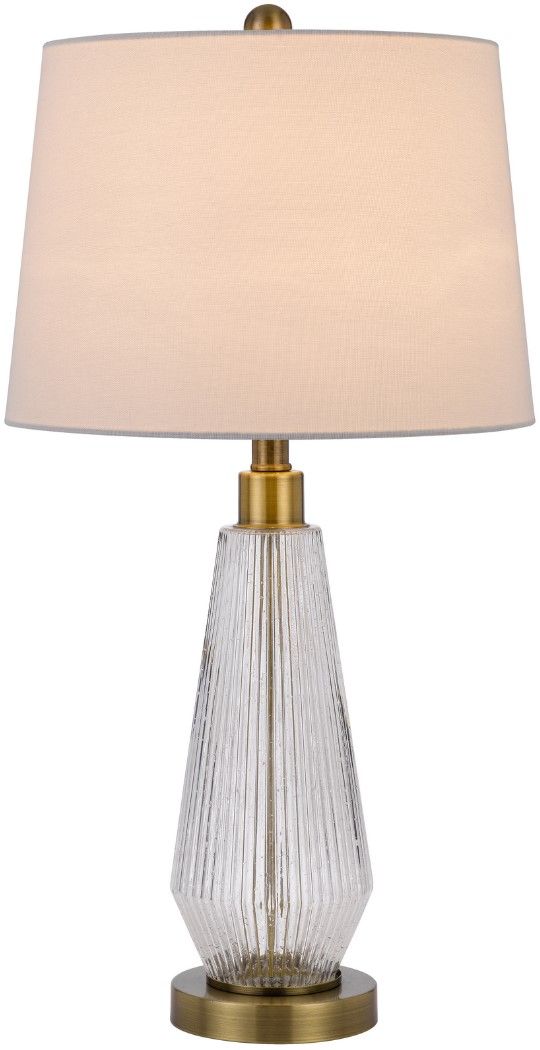 Cal® Lighting & Accessories Teardrop Style 2-Piece Antique Brass Table Lamp Set-1