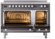 Ilve® Professional Plus II 48" Graphite Matte Pro Style Induction Range-2