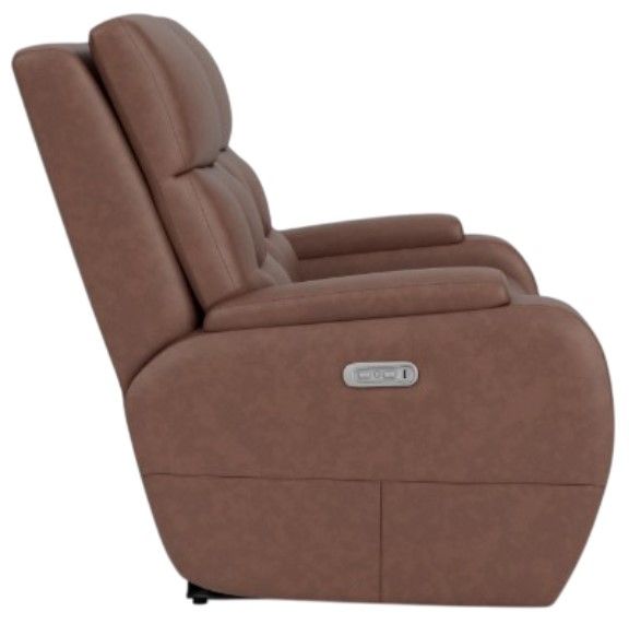 Flexsteel® Customizable Strait Power Reclining Loveseat with Power Headrests-2