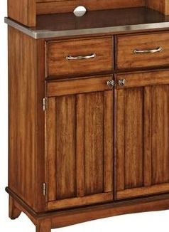 homestyles® Buffet Of Buffets Cottage Oak/Stainless Steel Server with Hutch-1