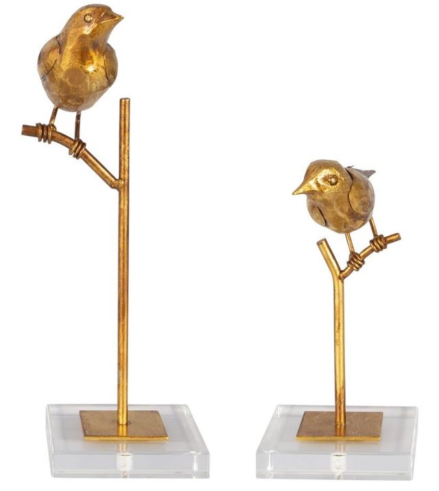 Uttermost® Passerines 2-Piece Gold Leaf Bird Figurines Set-2
