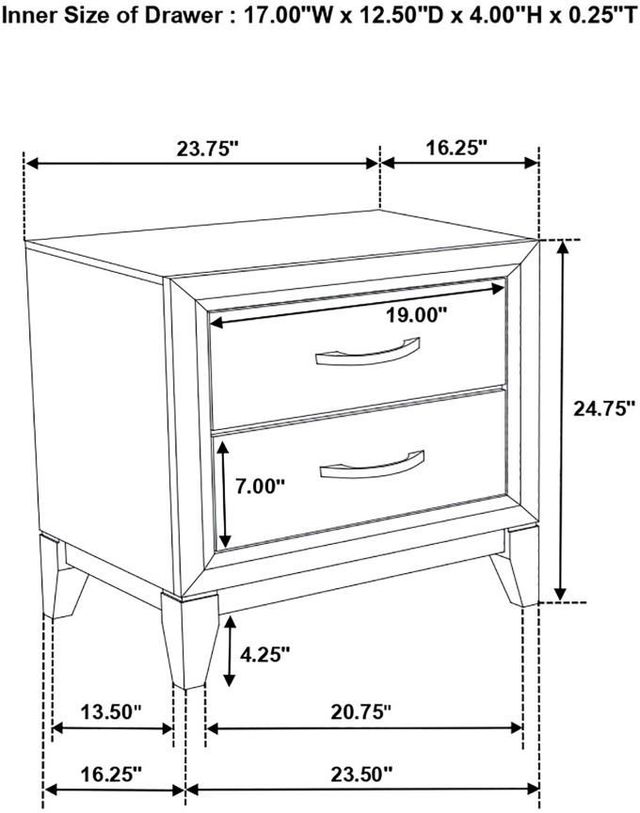 Coaster® Valen Light Taupe Nightstand-2