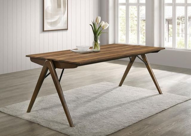 Coaster® Randolph Sheesham Smart Top Dining Table with Red Brown Base-1