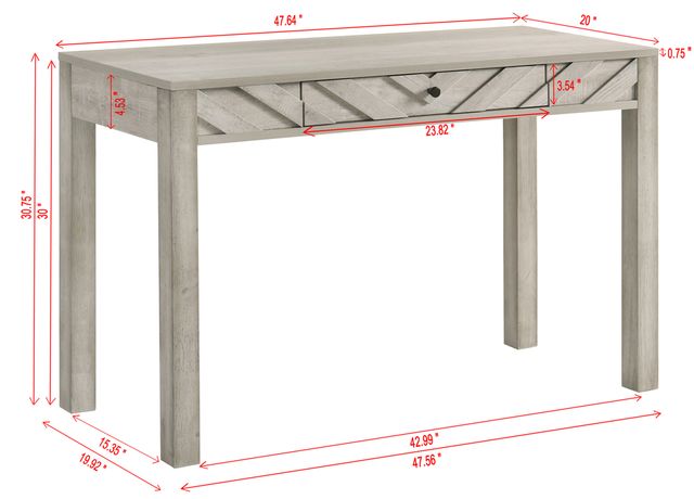 Crown Mark Valor Antique White Writing Desk-2