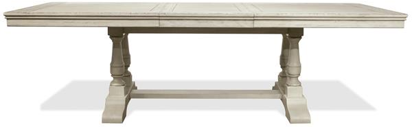 Riverside Furniture Aberdeen Weathered Worn White Dining Table Top and Base-3