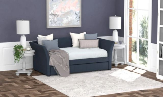 Emerald Home Vienna Dark Blue Twin Trundle Daybed-1
