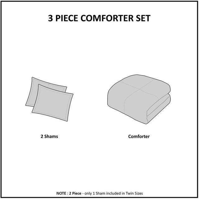Olliix by Madison Park Adelyn Ivory Full/Queen Ultra Plush Down Alternative Comforter Set-3