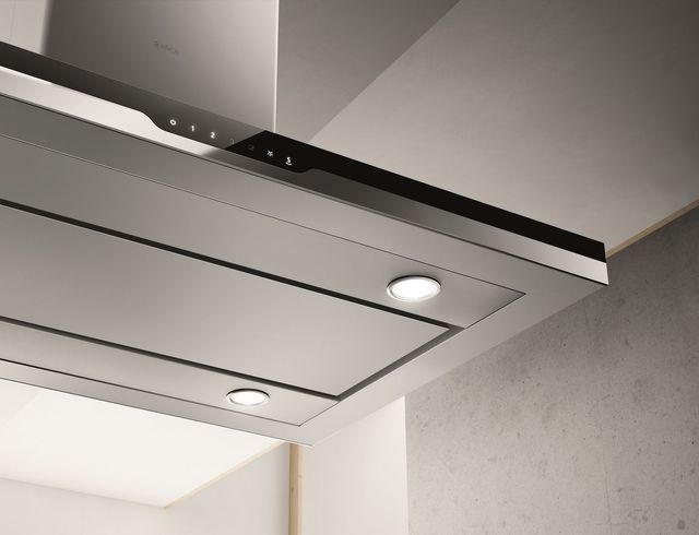 Elica Techne Plus Series Stoney Island 42" Stainless Steel with Black Glass Island Range Hood-1