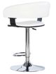 Powell® Devan Chrome/White Adjustable Barrel Bar Stool-5