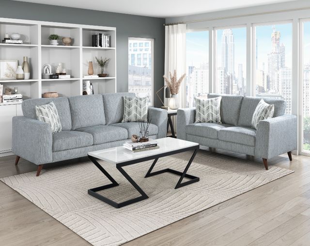Homelegance® Broadway Blue/Gray Loveseat-1