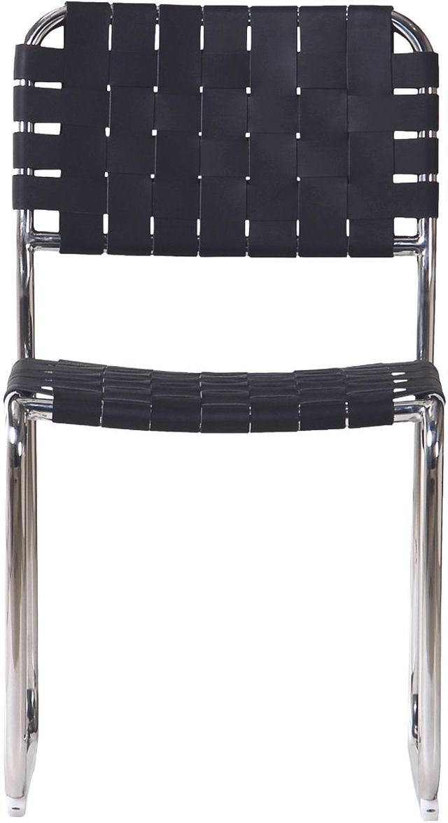 Moe's Home Collection Moma 2-Piece Black Leather Dining Chair Set-1