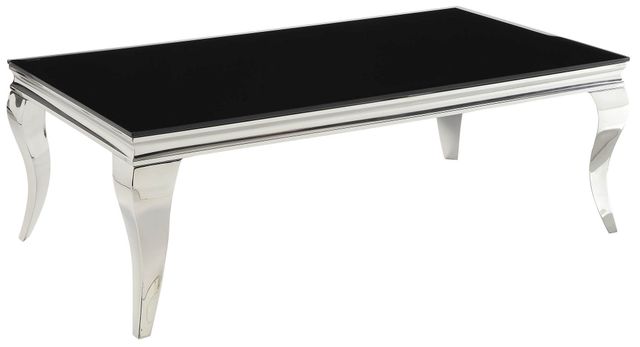 Coaster® Luna Black Square Coffee Table with Chrome Legs