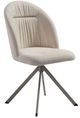 Armen Living Hallie Cream/Light Champagne Swivel Dining Side Chair-0
