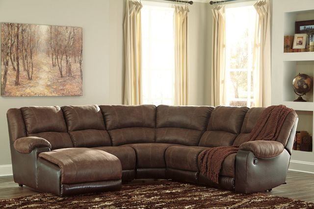 Signature Design by Ashley® Nantahala 5-Piece Coffee Reclining Left-Arm Facing Sectional and Chaise-2