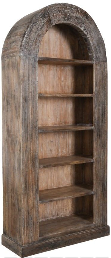 Classic Home Brown 82" Tall Arch Bookcase-0