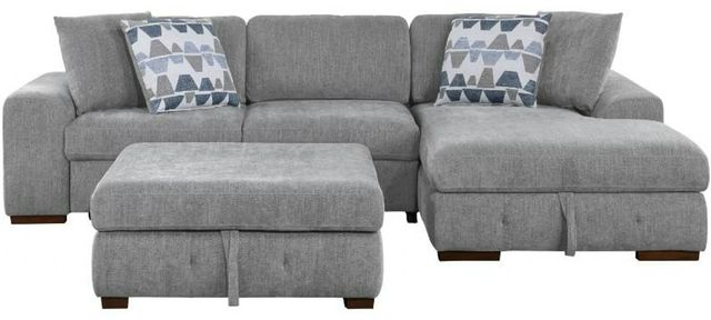Homelegance® Raife 3-Piece Gray Sleeper Sectional with Right Chaise and Ottoman-2