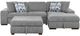 Homelegance® Raife 3-Piece Gray Sleeper Sectional with Right Chaise and Ottoman-2
