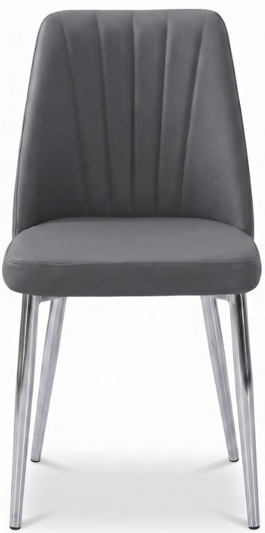 Cramco Jerry Charcoal/Chrome Dining Side Chair-3