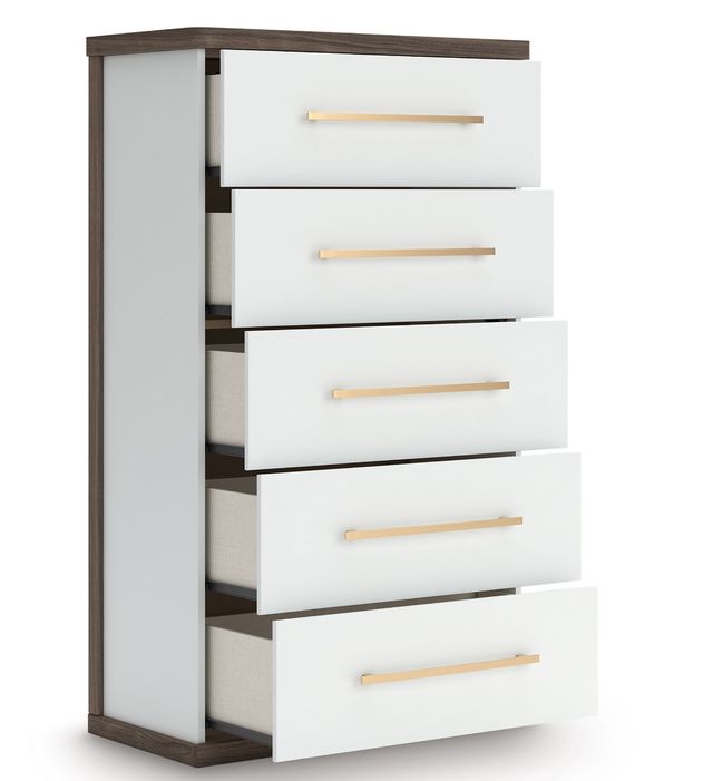 Signature Design by Ashley® Kendanport Brown/White 5-Drawer Chest-1